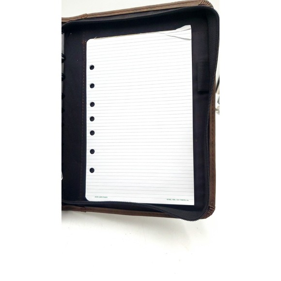 Vintage Day-Timer Organizer Planner Brown Zip Around 7 Rings 10.5x8" - Picture 10 of 13